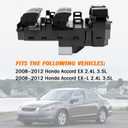 Master Power Window Switch Compatible with 2008-2012 Honda Accord Double Auto Button Replace# 35750-TA0-A31, 35750-TA0-A32
