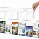 Sherr Acrylic Brochure Holder Wall Mount with Removable Dividers, Wide High Capacity Literature Display Stand for 4''x 9'', 8.5''x11'' Pamphlets, 26.7'' x 18'' for High-Traffic Lobbies Events