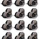 12 pcs Craft Heart Shape Turn Locks Set for Gift Box Case Photograph Album Leather Fabric Wallet Set (Black)