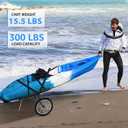 Kayak Beach Cart, SUP Cart,Width Adjustable Universal Canoe Dolly Heavy Duty Kayak Trolley with 16" Wheels, Sturdy 300 LBS Weight Capacity, B-Wide