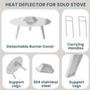 Heat Deflector for Solo Stove Yukon 27", 304 Stainless Steel Heat Diffuser with Handle & Legs,Heat Radiation for Wider Warmth Area, Compatible with Yukon 27" Outdoor Fire Pits, for Backyard, Camping
