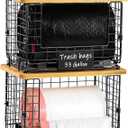 Upgrade Larger, Fit 13/30/33+ Gallon Trashbag Perfectly - 1 SET Stackable Trash Bag Holder with Tags & Bamboo Top, Garbage Bag Dispenser Stand, Kitchen Pantry Under Sink Laundry Room Organizer Basket