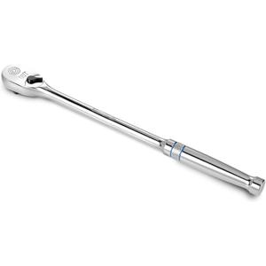 DURATECH Extra Long Handle 3/8-Inch Drive Ratchet, 90-Tooth Ratchet Wrench with 12" Handle and Dust Proof Teardrop Enclosed Head, Reversible, CR-V Steel Made, CR-MO Head, Full Polished, Gifts for Men