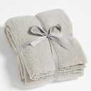 CYMULA Knit Throw Blanket for Couch Light Grey - Super Soft Lightweight Plush Fuzzy Fluffy Warm Cozy Blankets and Throws for Sofa Bed, 50 x 60 inches