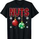 Chest Nuts Christmas T Shirt Matching Couple Chestnuts T-Shirt, Black, 3XL