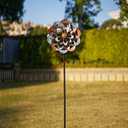 VEWOGARDEN 360 Outdoor Metal Wind Spinners Kinetic Wind Sculptures & Spinners for Yard Garden Lawn Patio Decorations, Gray & Bronze