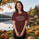 Pumpkin Shirts for Women Fall Season T-Shirt Halloween Thanksgiving Autumn Crewneck Tee (Red, L)
