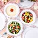 100PCS Rose Gold Plastic Bowls - 12 oz Disposable Salad Bowls - Heavy Duty Disposable Soup Bowl - Fancy Plastic Ice Cream Bowl for Weddings Parties Catering Picnics