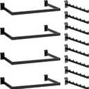 12 Pack Slatwall Accessories Kit with U-Shaped Rectangular Tubing Hangrails and Waterfall Display Hanger, Slatwall Hooks and Hanger for Clothing Retail, Merchandise Display