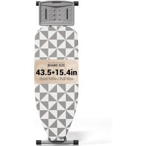 43x15 Ironing Board Full Size Extra Wide Ironing Boards Adjustable Height
Iron Board with Cotton Cover and Large Wide Steel Pad, Feet Adjust for Uneven Floors, Foldable Design, Thick Tube Frame