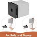 Y-in Hand Tissue Box Cover, Square Facial Tissue Holder Storage for Bathroom Vanity, Countertops, Dressers, Night Stand, Parlors and Offices - Grey