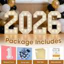 3FT Marquee Light Up Numbers, Giant Marquee Numbers, Pre-cut DIY Foam Board Number 6 for Sweet 16th 60th Birthday Decorations, 60th Anniversary 2026 Graduation Decor