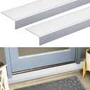 Yaocom 2 Pcs 36" x 2-3/4" x 1-1/5" Door Thresholds for Exterior Doors Aluminum Window Door Sills Edging Ledge Guard Protectors Sill Nosing Stainless Steel Non-Slip Strip for Door Window Sills Edge
