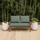 Arden earthFIBER Outdoor Loveseat Cushion Set, 48 x 24, Rain-Proof, Fade Resistant, Loveseat Bottom and 2 Back Cushions for Loveseat, Bench, and Swing Sage Green Texture
