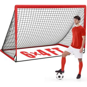 KTRIO 6x4 ft Soccer Goal for Backyard, Portable Soccer Net, Large Foldable Soccer Goals with Carry Bag for Kids Youth Teens Sports
