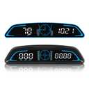 MH Heads Up Display for Car, Digital GPS Speedometer, 5.5 inch HUD GPS Speed MPH/KMH, Over Speed Alarm, Fatigue Driving Alarm, Automatic Brightness Adjustment for All Vehicles