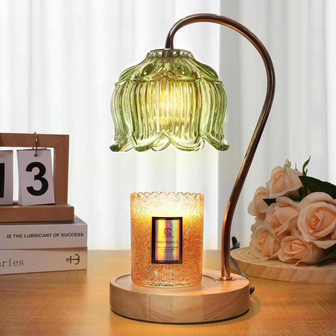 Flower Candle Warmer Lamp with Timer & Dimmer - Fits All Jar Scented Candles - Christmas & Mother's Day Gift for WomenMomHer