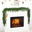 2PCS 6FT Artificial Norfolk Pine Garlands, Real Touch Winter Pine Garland, Green Artificial Greenery Garland for Table, Indoor, Mantle, Wall, Outdoor Christmas Decorations (2)