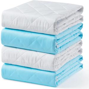 KANECH Washable Underpads 24"x36" (4 Pack), Waterproof Heavy Absorbency Reusable Incontinence Bed Pads for Adults, Elderly, Kids & Pets - Bedwetting Mattress Protector