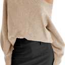 Saodimallsu Womens Off The Shoulder Sweater (Beige, M)