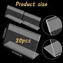 20 Pcs Acrylic Sign Holder 3x5 Inch, Horizontal Clear Sign Holders, L-Shape Acrylic Paper Holder, Plastic Sign Holder Display Stand for Business, Classroom, Office, Retail Store, Restaurant