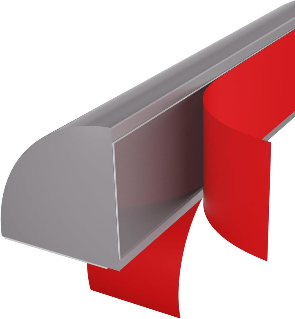 Flexible Quarter Round Molding, Mini Peel and Stick Rubber Trim Molding(Grey,480Inch) (Gray)