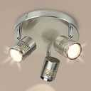 DLLT Industrial Directional Track Light Led, Indoor Round Ceiling Spot Lighting 3-Light for Living Room, Dining Room, Offices, Bedroom, Picture Wall, Kitchen, Warm Light, Gu10 Bulbs Included