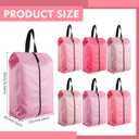 6 Pcs Travel Shoe Bags with Zipper Nylon Portable Waterproof Suitcase Shoe Organizer Packing for Golf(L,Pink)