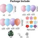 2 x Moana Birthday Decorations Pink Purple and Blue Balloon Arch Kit with Summer Hibiscus Stickers for Tropical Hawaii Luau Tiki Magic Theme Party Supplies