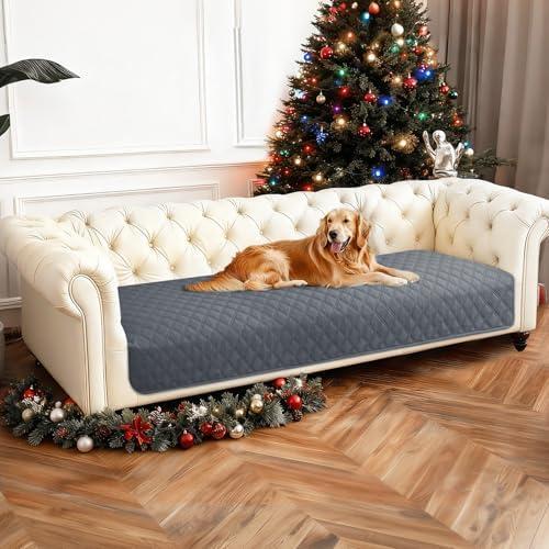 CYCMACO Waterproof Dog Blanket, Non-Slip Soft Pet Bed Cover, Couch Cover for Dogs Washable, Protects Sofa, Furniture, Crate, Car, Tear Resistant Leakproof Pet Blanket (30x70 Inch, Dark Grey)