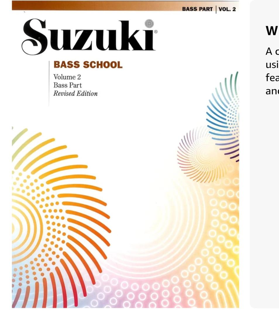 Suzuki Bass School: Bass Part Vol.2 (Suzuki Method Core Materials), by Alfred Music (Contributor)