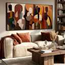 Large Abstract Wall Art Canvas Abstract Wall Decor for Living Room Neutral Framed Art Prints Colorful Artwork for Bedroom Dining Room 29x58 Inch