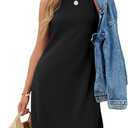 Sampeel Dresses for Women 2025 Casual Summer Sundresses Sleeveless Tank Dress Fashion Outfits (Black, L)