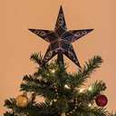 Clever Creations Christmas 8 Inch Tree Topper Shiny Star Decoration, Glitter Treetop Holiday Home Dcor, Blue