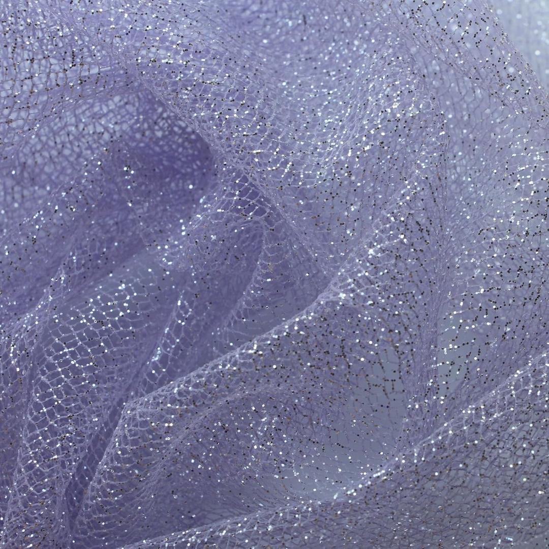 3 x Glitter Tulle Fabric 56 Inch by 5.5 Yards Fabric Tulle Bolt for Wedding Christmas Decorations DIY White Tutu Baby Shower Table Skirt Ceiling Decor Birthday Party Craft Supplies-Purple