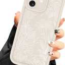 Compatible with iPhone 16 Plus Case, White Floral Flower Aesthetic Design for Girls Women Full Camera Lens Soft Silicone Shockproof Protective Cover