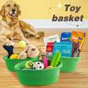 Pro Goleem Small Woven Basket with Gift Bags and Ribbons Durable Baskets for Gifts Empty Small Rope Basket for Storage 12"X 8" X 5" Baby Toy Basket with Handles, Grass Green