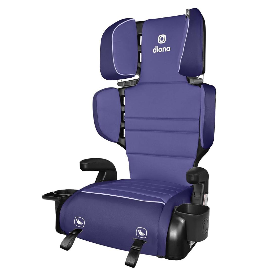 Diono Connect3 RXT 2-in-1 High Back Booster, Slim Fit 3-Across in Many Mid-Sized Sedans and SUVs, for Children from 40-120 lbs., Lightweight with Latch, Purple Wildberry, Manufactured Date: 03/16/2026