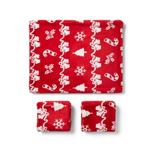 Bedsure Fluffy Christmas Comforter Set Queen pink Christmas Bedding with Candy Cane, Warm Fleece Bed Sets for Winter, 3 Pieces, 1 Soft Plush Shaggy Comforter with 2 Pillowcases