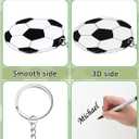 Taiyin 18 Pack Large Size Soccer Acrylic Keychain Bulk with 1 Black Marker for DIY Sublimation Vinyl Sticker DIY Craft for Personalized Soccer Party Favor Gift Fillers Bag Team Gift Birthday Ornament