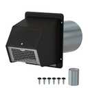 KERWINN 8-Inch Dryer Vent Cover Outside,Dryer Exhaust Vent with Removable Screen & Cushioned Non-Return Flap, Exterior Wall Mount Air Vent Cap for Dryer and House Exhaust(Black)