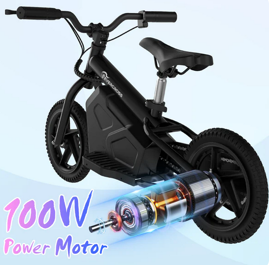 EVERCROSS Electric Balance Bike for Kids, 100W Lightweight Toddler Bike with 12" Inflat Tires24V 4AH Electric Motorcycle for Kids, Gift Bike for 3+ Boys Girls