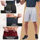 BOOJO 3 Pack Gym Basketball Mens Shorts - Quick Dry Black Workout Athletic Shorts with Pockets for Casual Running (XXXL)