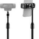 InnoGear Webcam Mount for Desk, Table Telescopic Webcam Stand with Phone Holder for Camera Webcam C922 C930e C920S C920 C615 C960 C920x BRIO 4K NexiGo N60, Right Light, GoPro with 1/4" Thread, Black