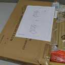 Yusong C Shaped End Table, Couch Side Table That Slide Under Sofa Bed, Small Table for Small Spaces, Skinny Overbed Table for Coffee Drink Snack, Living Room, Gold and White Marbled Wooden Top (Length 18.2)