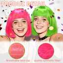 6 Pack Colored Short Bob Wigs and 6 Pcs Heart Sunglass Set, Neon Colorful Party Hair Wig for Women Costume Cosplay (Dark)