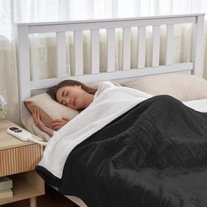 Heated Blanket Electric Blanket Full Size 84"x72" Fast Heating Electric Blanket with 12 Hours Auto-Off and 6 Heating Settings Overheat Protection Cozy Soft Flannel Heated Throw Blanket ETL-Certified