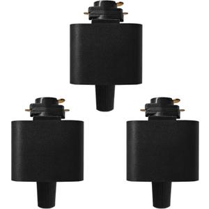H Type 3-Wire Track Lighting Adapter for Track Lights, Pendants, 120V 3PCS Black Connectors for H Style Single Circuit Systems
