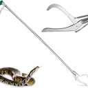 IC ICLOVER Professional 52 Inch Upgrade Heavy Duty Extra Long Snake Tongs Reptile Grabber Rattle Snake Catcher Wide Jaw Handling Tool with Non-Slip Grip Handle