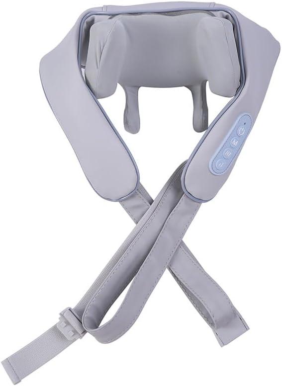 Neck massager, mini 6D kneading massage, relaxing shoulders and neck, relieving shoulder and neck stiffness and soreness, is a beautiful gift for men, women, and parents, Grey